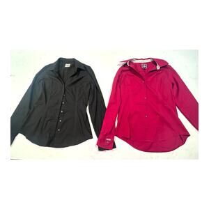 Express Button Down Shirt Set Black and Red Size M